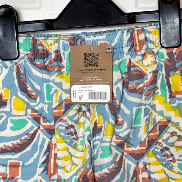 Kid's Patagonia Funhoggers Shorts, NWT: Thriving Planet in Lago Blue, Size M(10) - Picture 2 of 13